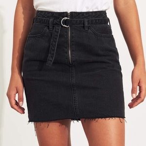 NWT Ultra-High Rise Belted Denim Skirt